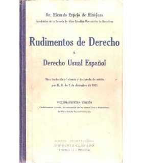 Rudimentos de Derecho o Derecho usual español