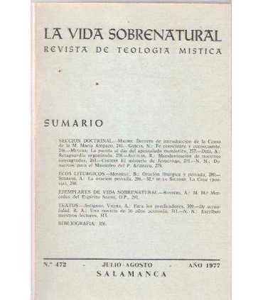 La vida sobrenatural. Revista de Teología Mística.