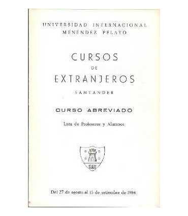 Cursos de extranjeros. Universidad internacional Menéndez Pelayo.