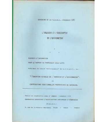 L'ingenieur et l' enseigment de l' environnemt