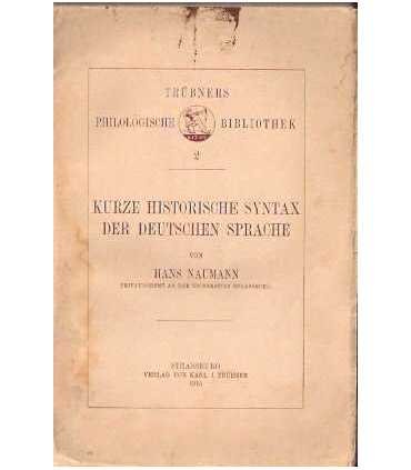 Kurze Historische Syntax der Deutschen Sprache
