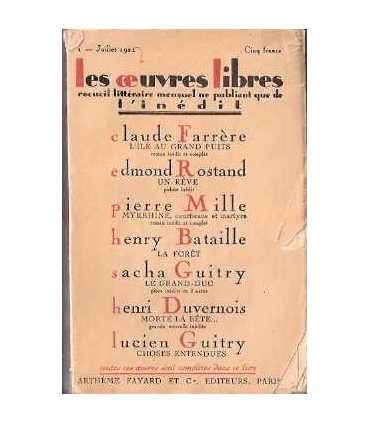 Les oeuvres libres, recueil littéraire mensuel ne