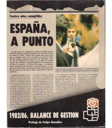 Cuatro años cumplidos. España, a punto. 1982/86. B