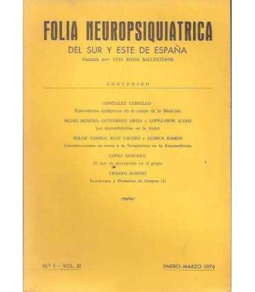 Folia Neuropsiquiátrica del Sur y Este de España,