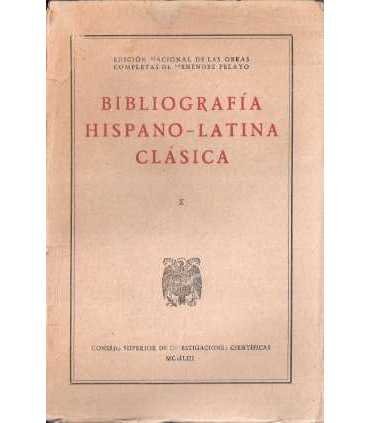 Bibliografía Hispano-Latina Clásica. Tomo X