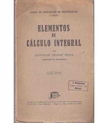 Elementos de Cálculo integral. Curso de ampliación