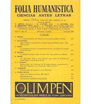 Folia Humanística. Tomo V, Nº 59, Noviembre