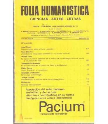 Folia Humanística. Tomo VII, Nº 81, Septiembre