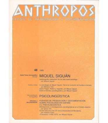 Anthropos, 48. Revista de Información y Documentac