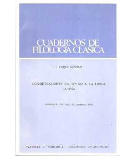 Cuadernos de Filología Clásica. Consideraciones en