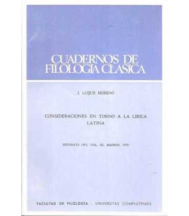 Cuadernos de Filología Clásica. Consideraciones en