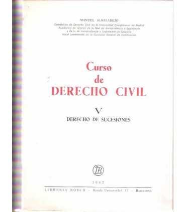 Curso de Derecho Civil V. Derecho de Sucesiones