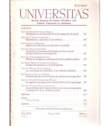 Universitas. Revista alemana de Letras, Ciencias y
