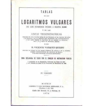 Tablas de los Logaritmos vulgares...