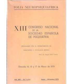 Folia Neuropsiquiátrica. XIII Congreso Nacional de