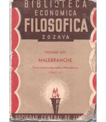Malebranche. Conversaciones sobre Metafísica Tomo