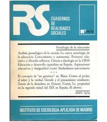 Cuadernos de realidades sociales, 14/15 enero 1979