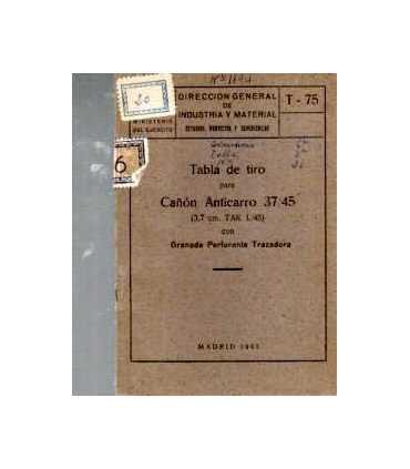 Tabla de tiro para Cañón Anticarro 37/45