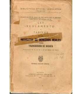 Ley, Reglamento y Tarifas de los impuestos de Dere