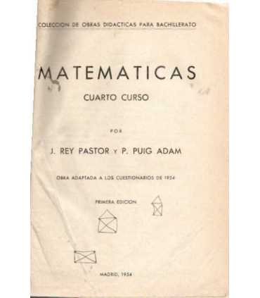 Matemáticas. Cuarto Curso