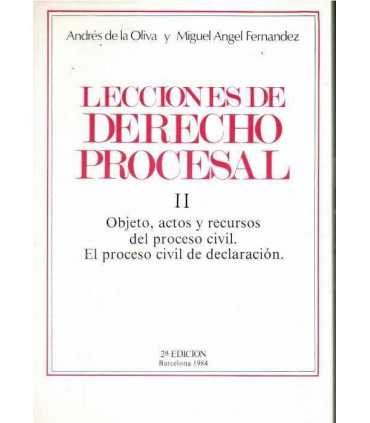 Lecciones de Derecho Procesal. Tomo II. Objetos, a