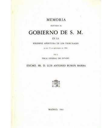 Memoria elevada al Gobierno de S.M. en la Solemne
