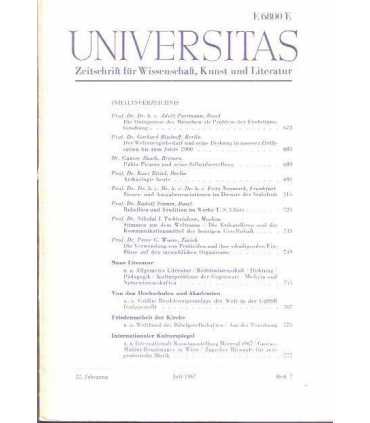 Universitas. Zeitschift für Wissenschaft, Kunst un