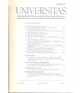 Universitas. Zeitschift für Wissenschaft, Kunst un
