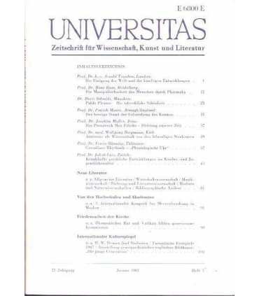 Universitas. Zeitschift für Wissenschaft, Kunst un