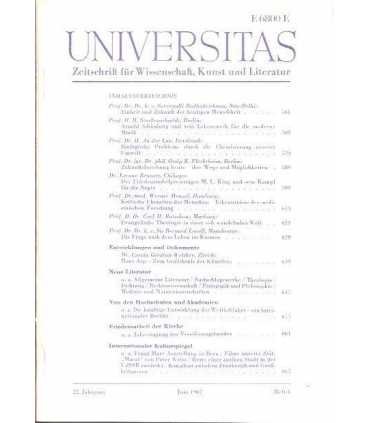 Universitas. Zeitschift für Wissenschaft, Kunst un