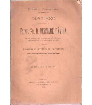 Discurso pronunciado por Bernabé Dávila en las ses