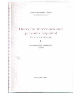 Derecho Internacional privado español. Parte Espec