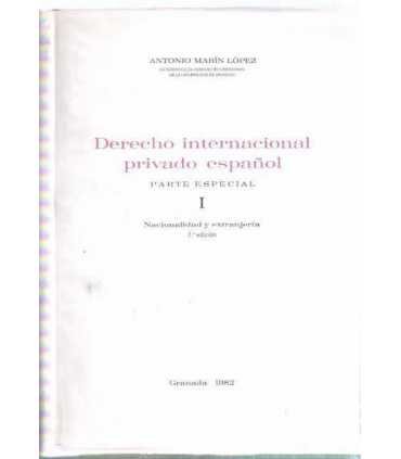 Derecho Internacional privado español. Parte Espec