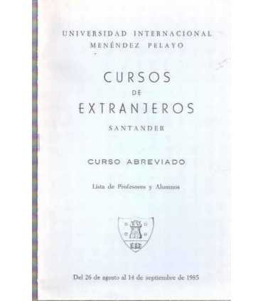 Cursos de extranjeros. Curso abreviado. Universida