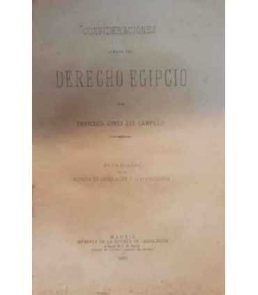 Consideraciones acerca del Derecho Egipcio