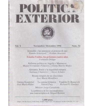 Política Exterior, vol X, nº 54. Nov/Dic. 1996