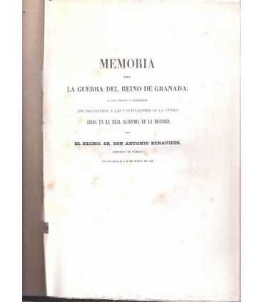 Memoria sobre la Guerra del Reino de Granada y los