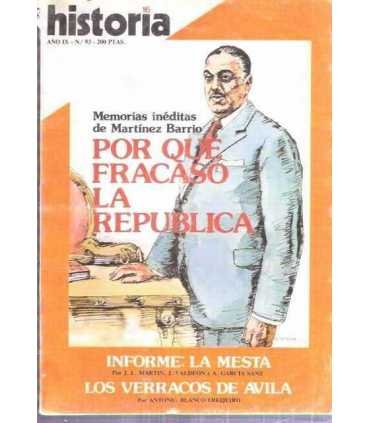 Historia 16. Año IX Número 73. Por qué fracasó la
