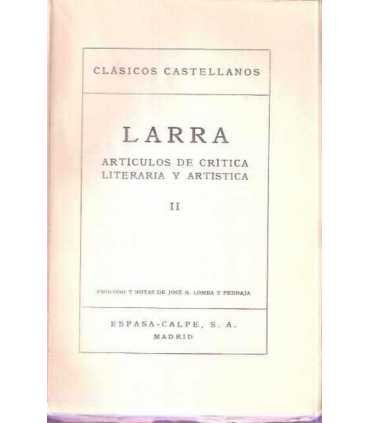 Articulos de crítica literaria y artística II.