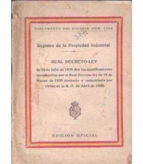 Registro de la Propiedad Industrial. Suplemento de