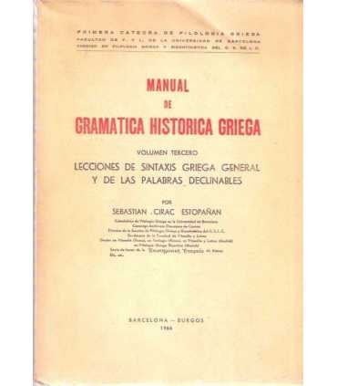 Manual de Gramática Histórica Griega, vol. Tercero