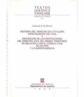 Historia del Derecho de Cataluña especialmente del