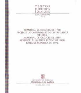 Memorial de Greuges de 1760. Projecte de constituc