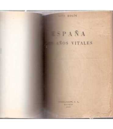 España. Los años vitales