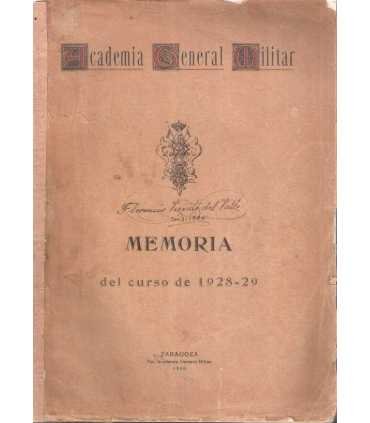 Academia General Militar. Memoria del Curso de 1928-29