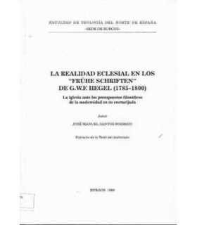 La realidad eclesial en los Frühe schriften de G. W. F. Hegel (1785-1800)