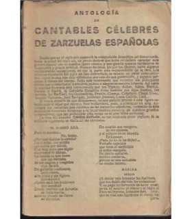 Antología de cantables célebres de zarzuelas españolas