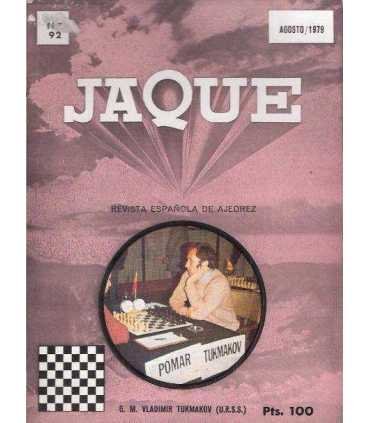 Jaque. Revista española de ajedrez nº 92. Agosto 1979